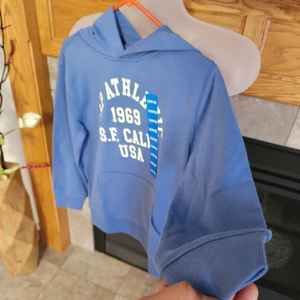 Gap Unisex Kid Size Blue 1969 San Francisco Logo Hooded Sweatshirt NWT